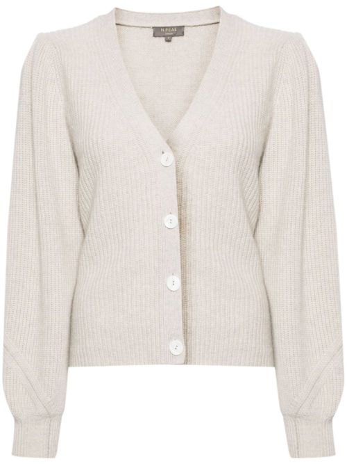 Metal-Trim cashmere cardigan - Grey