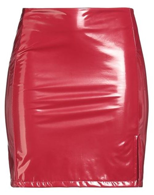 Woman Mini skirt Red Size M Polyester, Polyurethane, Elastane