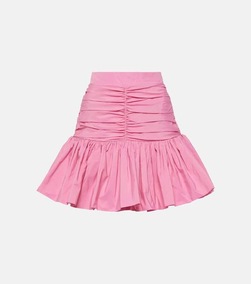 Ruffled high-rise faille miniskirt