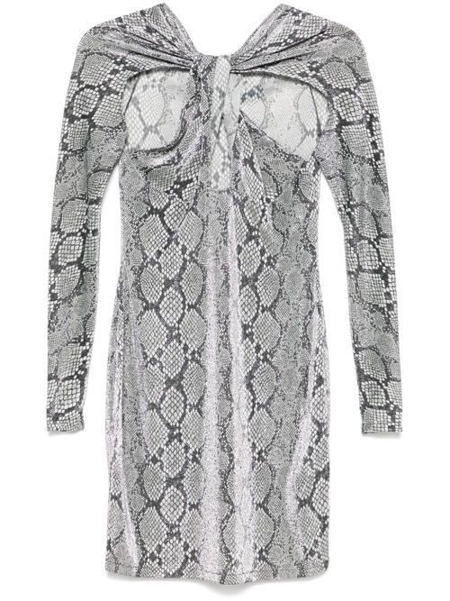 Lurex snake-print mini dress - Grey