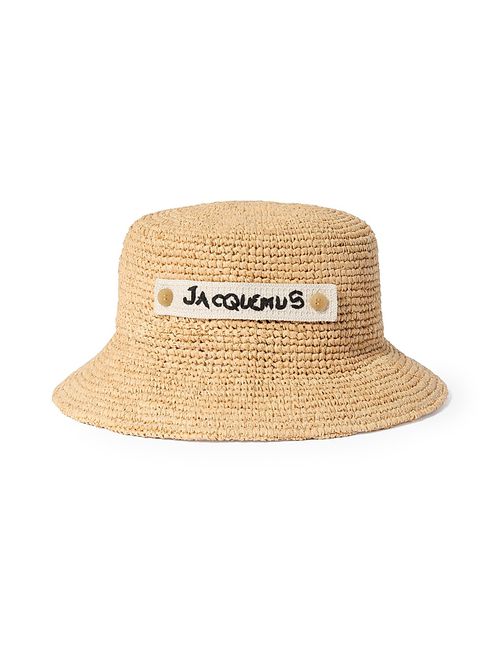 Men's Logo Raffia Bucket Hat - Natural