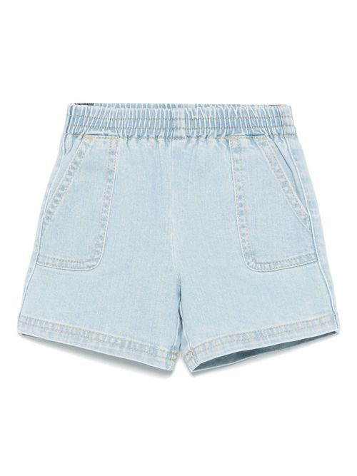 Pegaso-motif denim shorts - Blue