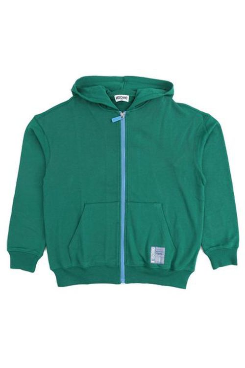 Moschino Kids Logo Patch Zip-Up Hoodie