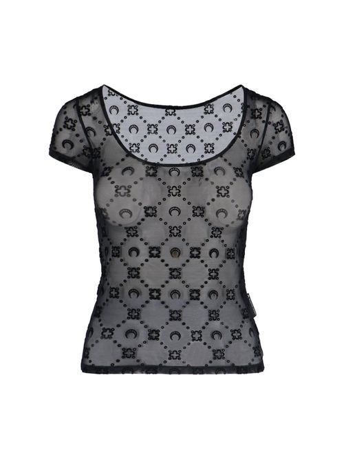 Moonogram Mesh Flock T-shirt
