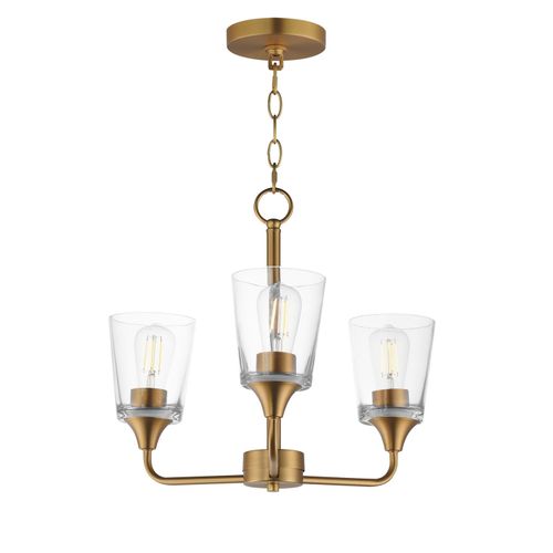 Natural Aged Brass Chandelier from the Hudson Collection