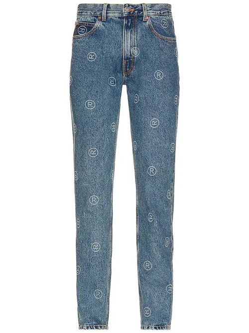 Logo-print straight-leg jeans - Blue
