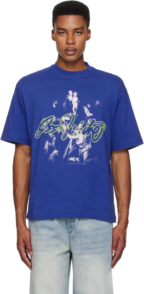 Off-White Blue Script Mary Skate T-shirt