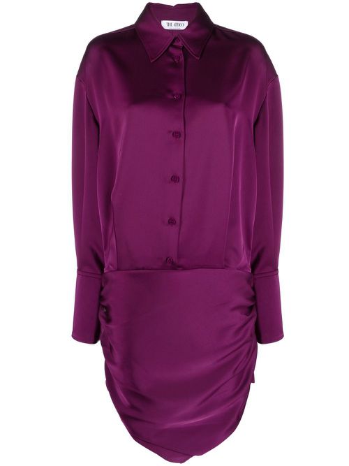 Hatty satin mini shirtdress - Purple
