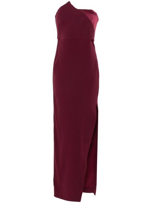 Asymmetric crepe gown - Red