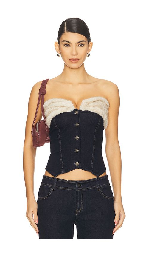 OW Collection Desi Corset Top in Blue. - XL also in L, M