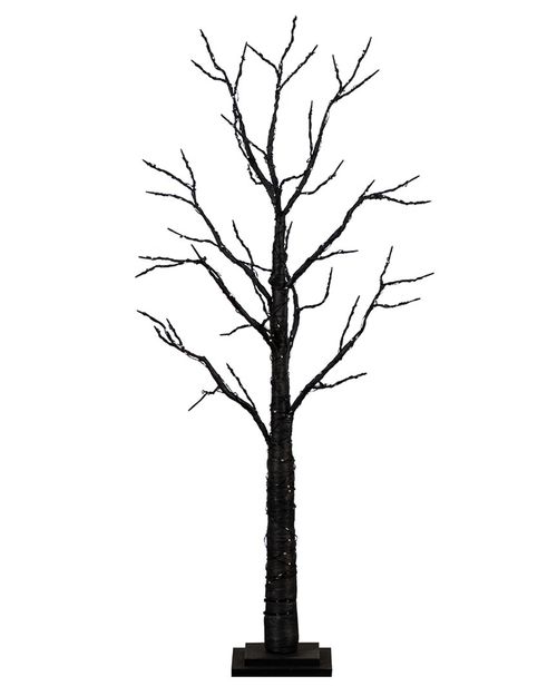 4ft Pre-Lit Halloween Black Twig Artificial Fall Tree With 240  Orange & Purple LED Lights