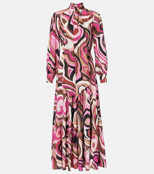 Marigold silk crêpe de chine midi dress