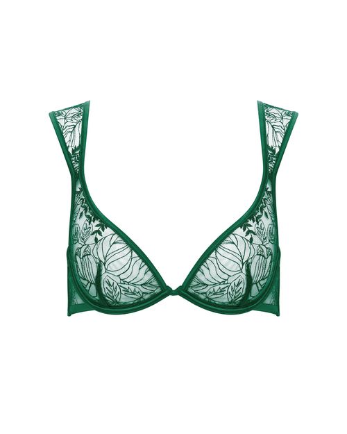 Bluebella Seraphim Embroidered Sheer Bra Green