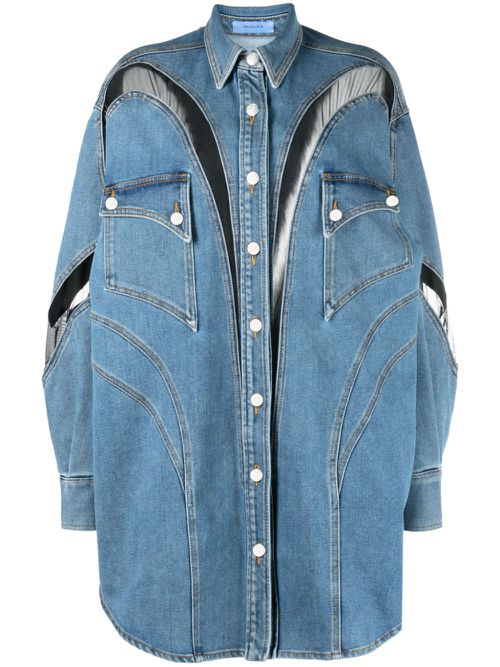 Panelled denim shirt - Blue