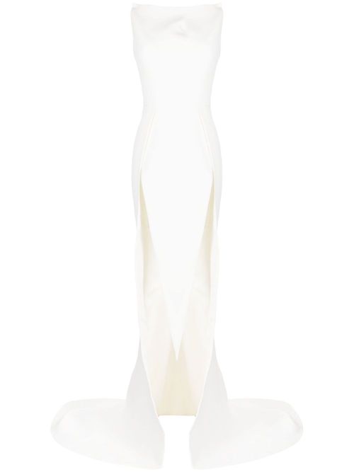 Obcession fishtail-train gown - White
