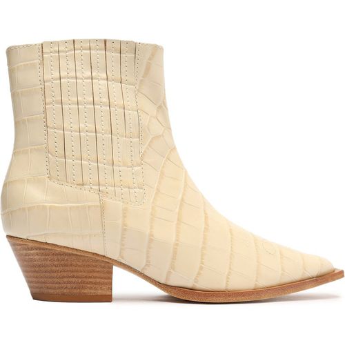 Briani Crocodile Embossed Leather Bootie
