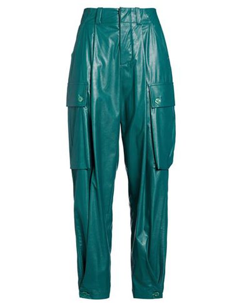 Woman Pants Dark green Size 6 Polyurethane, Viscose