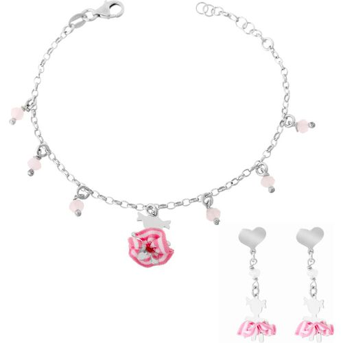 Orphelia Childrens Unisex 'Cute' Child's 925 Sterling Silver Set: Bracelet + Earrings - SET-7133 - One Size