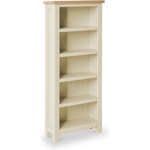 Farro Narrow Bookcase for Living Room | Grey, Cream, White | Roseland