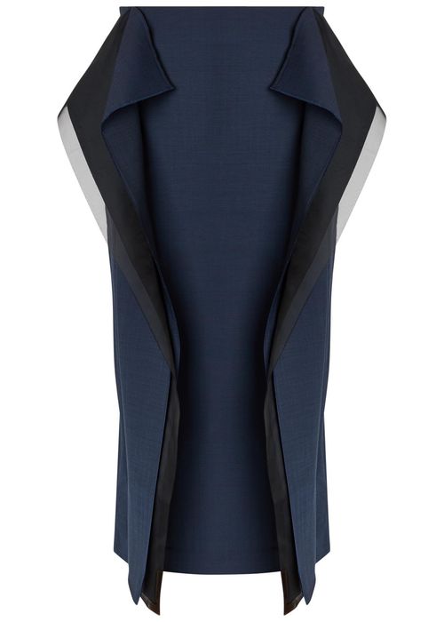 Panelled Stretch-wool Midi Skirt