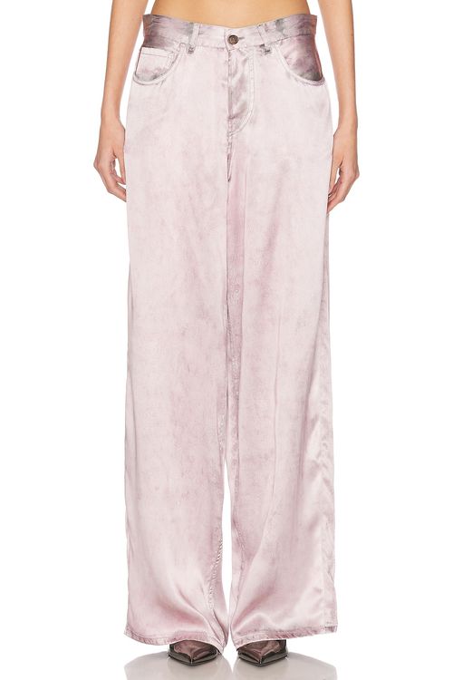 Haikure Bethany Wide Leg Jeans in Crack Print - Pink.  30 also in 23