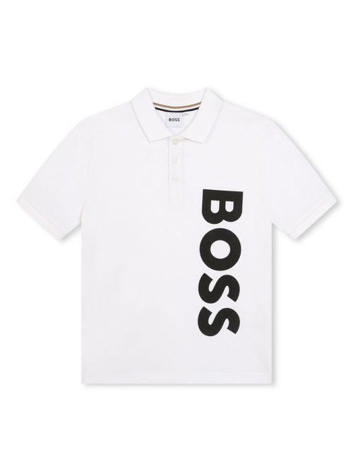 Logo-print cotton polo shirt - White