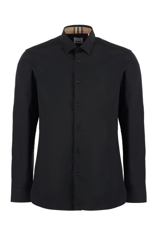 Black Slim Solid Shirt