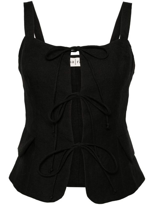 Dona linen waistcoat - Black