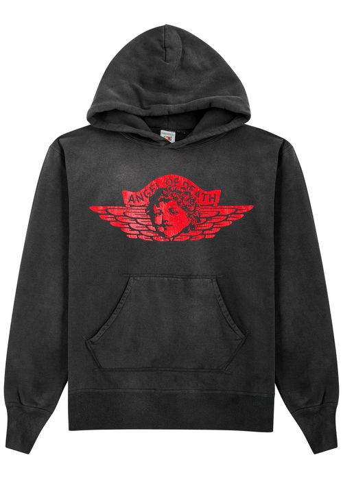 Angel of Death Printed Hooded Cotton Sweatshirt