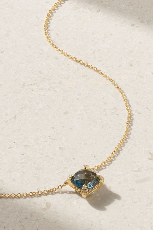 Petite Châtelaine 18-karat Gold, Topaz And Diamond Necklace - One size