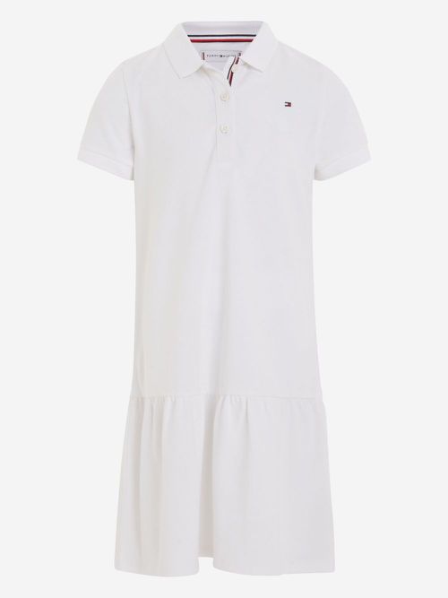 Short-sleeve polo dress - White