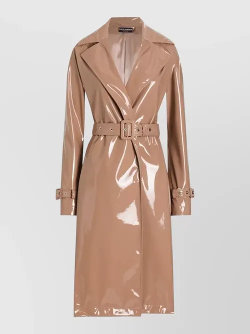 Dolce&Gabbana - coat belted waist long sleeves nylon silk