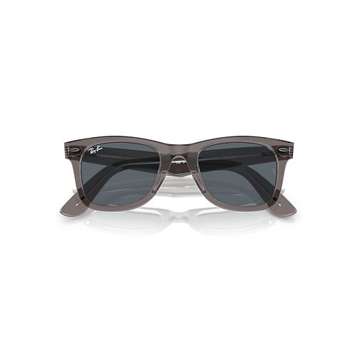 Ray-Ban Original Wayfarer Classic Sunglasses Grey On Transparent Frame Blue Lenses 50-22