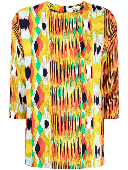 2000s abstract print blouse - MULTI