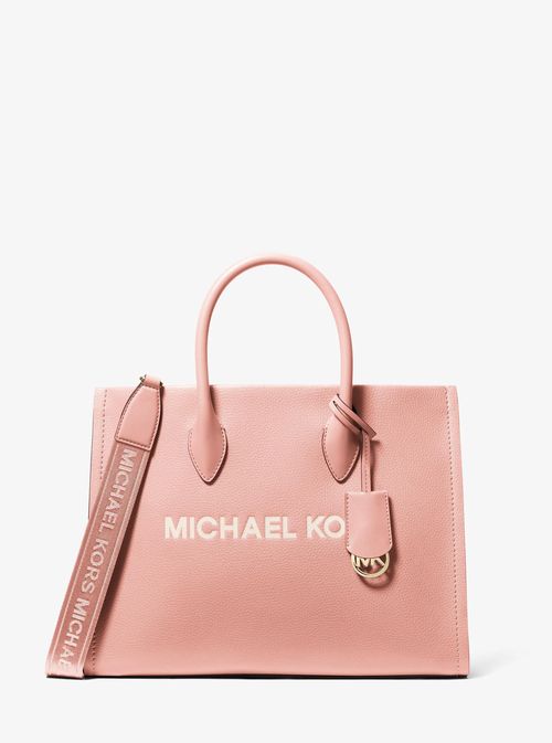 Mirella Medium Pebbled Leather Tote Bag in Pink - One Size