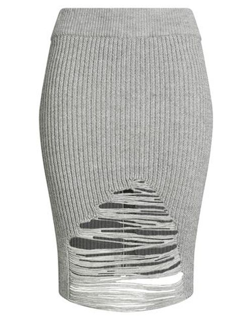 Woman Midi skirt Grey Size L Acrylic, Alpaca wool, Wool