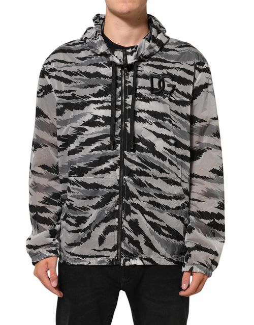 Tiger Camouflage Hooded Jacket — Gray