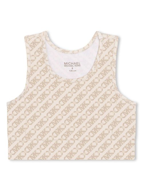 Logo-print tank top - Neutrals