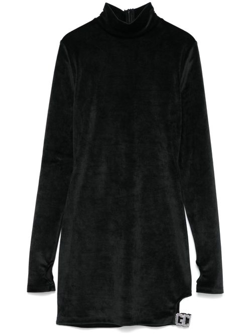 Velvet mini dress - Black
