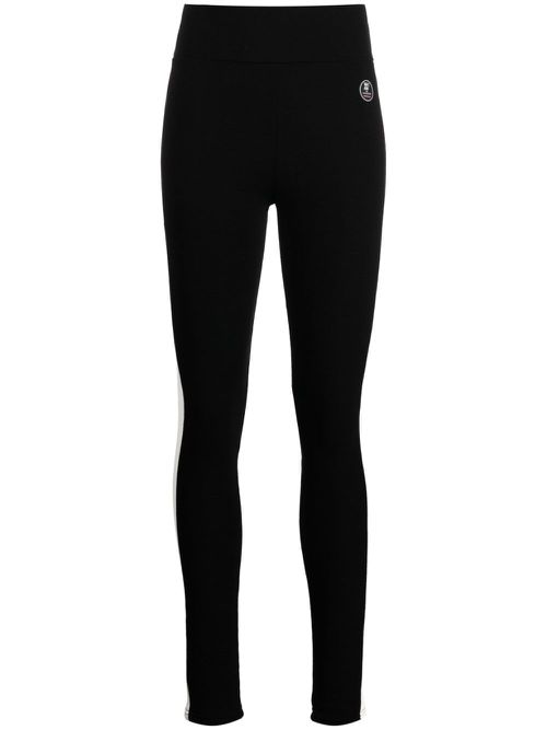 Voss striped merino-blend ski leggings - Black