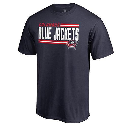 Men's Fanatics Navy Columbus Blue Jackets Iconic Collection On Side Stripe T-Shirt - Size Small