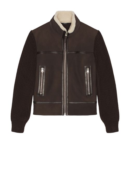 Mackage Jonathan Suede Full Zip Jacket in Brown