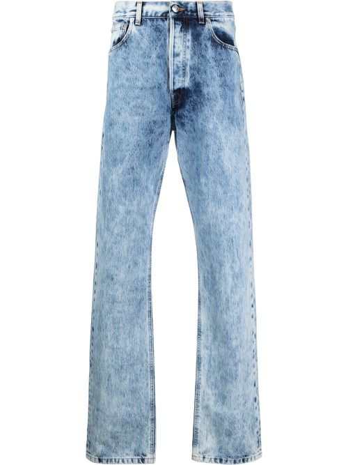 Acid-wash denim jeans - Blue