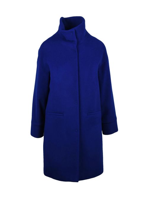 Blue Virgin Wool-Blend Coat
