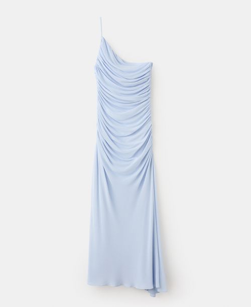 Women's Asymmetrical Pleated Dress - Sky Blue