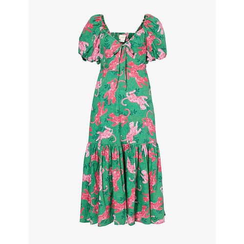 aspiga green dress Aspiga Women's Sustainable Long Sleeve Iris Dress Summer Holiday Occasion - Green main image 1