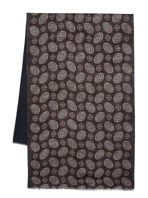 Two-tone patterned scarf - Blue