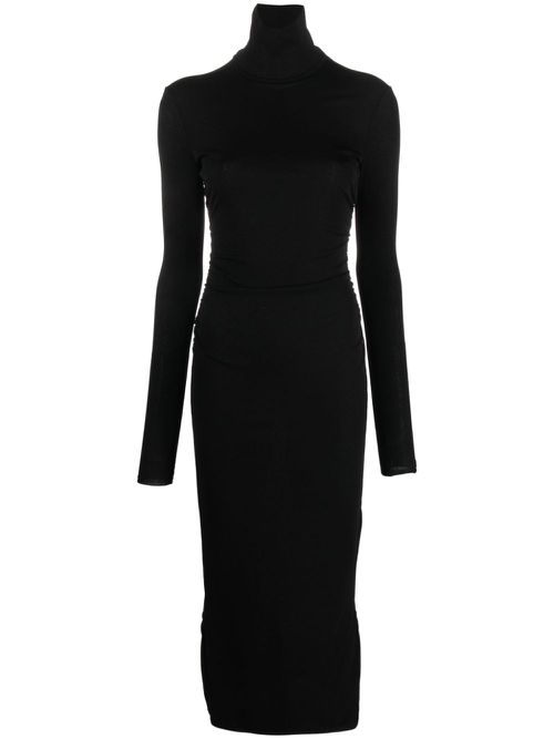 Cardia mesh-jersey midi dress - Black