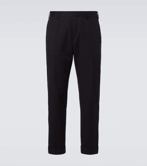 Cotton and wool straight pants