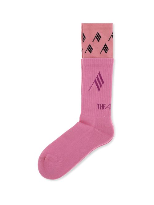 Logo-Embroidered Cotton Socks — Pink